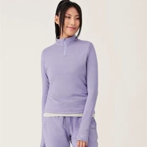 NWT Allbirds Performance Purple Quarter-Zip Long Sleeve Top S